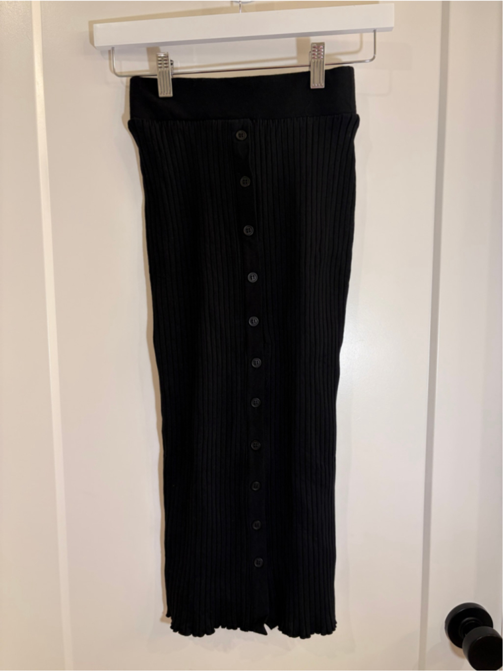 Twenty Montreal Black Ribbed Midi Skirt - Size XS (New With Tags)